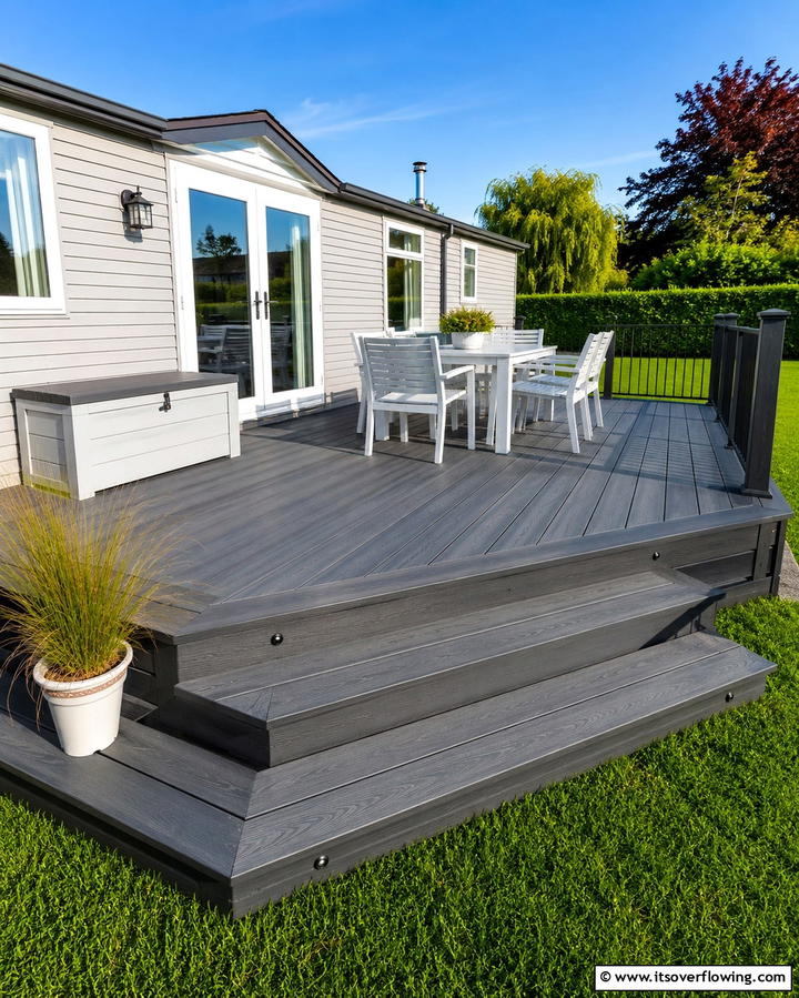 Composite Decking - 25 Mobile Home Deck Ideas to Enhance Your Outdoor Living