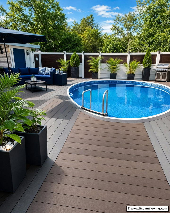 Composite Decking - 20 Above Ground Pool Walkway Ideas for Safety