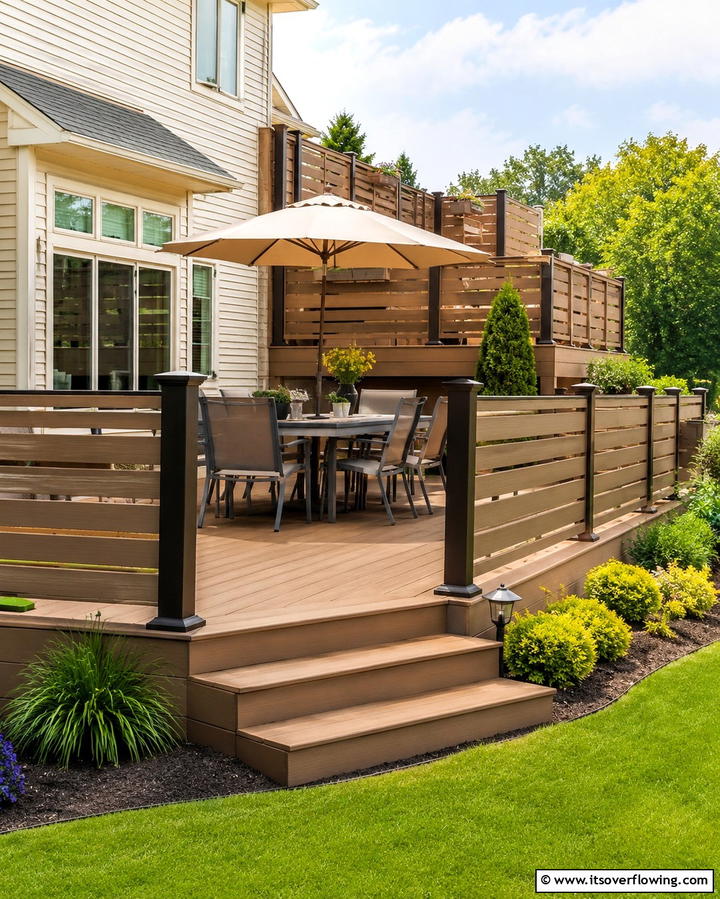 Composite Horizontal Rails for Low Maintenance - 25 Horizontal Deck Railing Ideas for Modern Homes