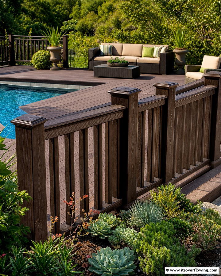 Composite Railings for an Eco Friendly Alternative - 20 Pool Deck Railing Ideas for Safety and Style
