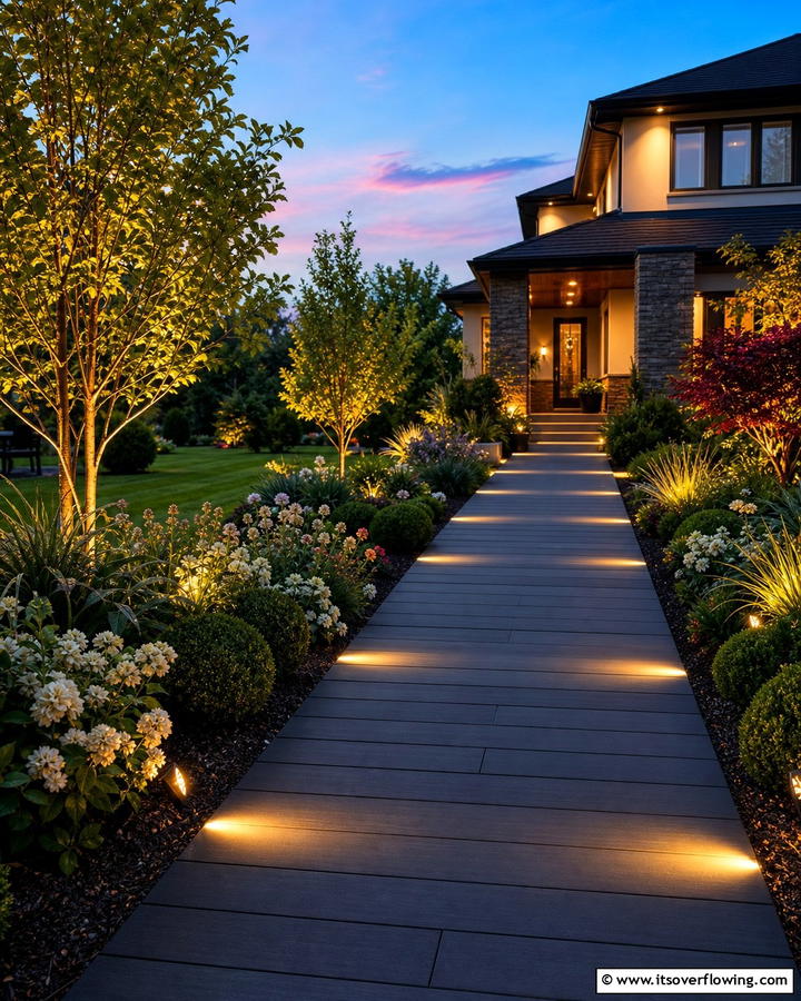 Composite Walkways with Built In Lighting - 20 Composite Walkway Ideas for a Durable and Beautiful Path