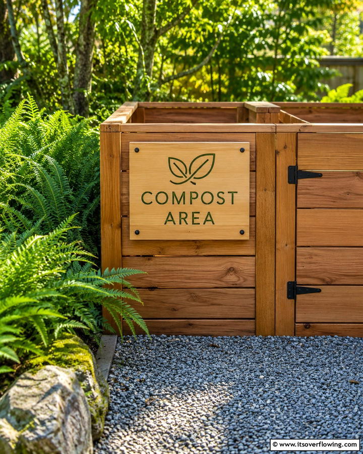Compost Area Sign - 25 Garden Sign Ideas to Personalize Your Outdoor Space
