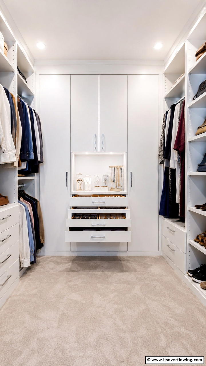 Concealed Drawer Systems - 21 Functional Walk-In Closet Ideas for Organized Spaces