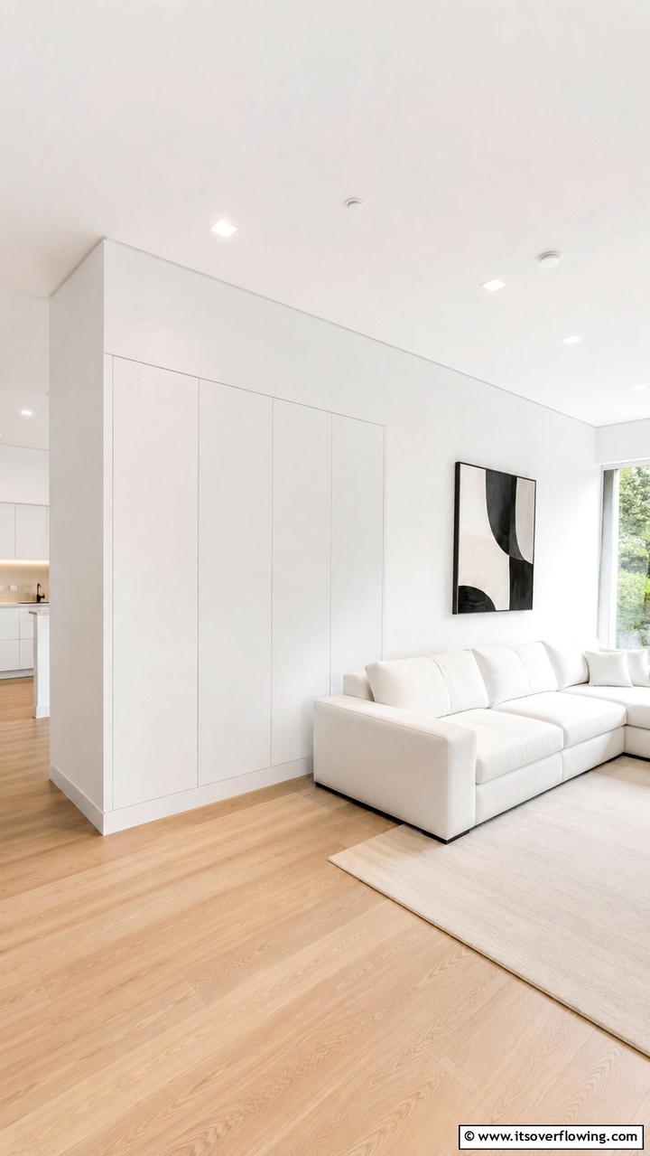 Concealed Storage Solution - 30 Half Wall Ideas- Modern Room Dividers & Design Tricks