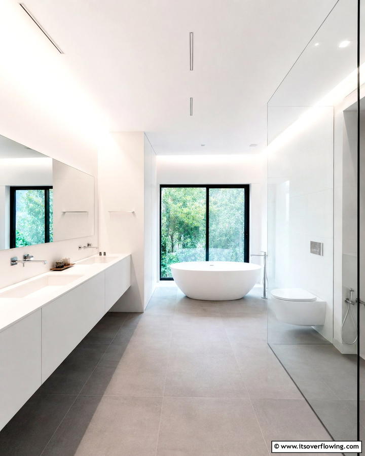 Concealed Ventilation Panels - 30 Inspiring Bathroom Ceiling Ideas for Modern Homes