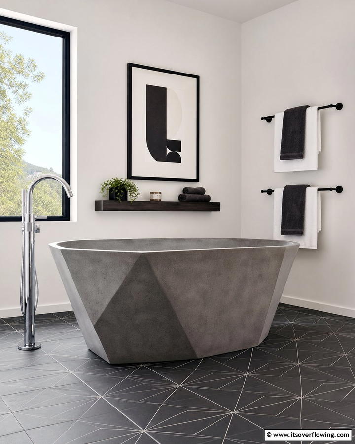Concrete Bathtubs for Modern Sophistication - 20 Concrete Bathroom Ideas for a Sleek and Modern Design