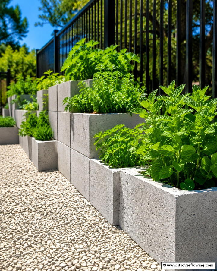 Concrete Block Planters - 25 Inexpensive Raised Garden Bed Ideas for Your Yard