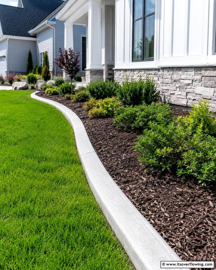 Concrete Borders for Lasting Durability - 25 Low Maintenance Garden Border Ideas for Easy Landscaping