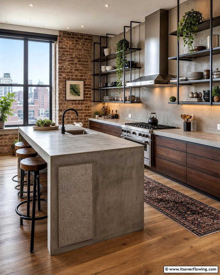 Concrete Chic Countertops - 21 Kitchen Countertop Ideas- Durable & Stylish Surfaces