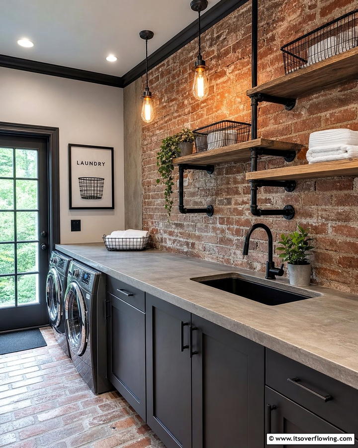 Concrete Countertops for Industrial Appeal - 20 Laundry Room Countertop Ideas for a Functional and Stylish Space