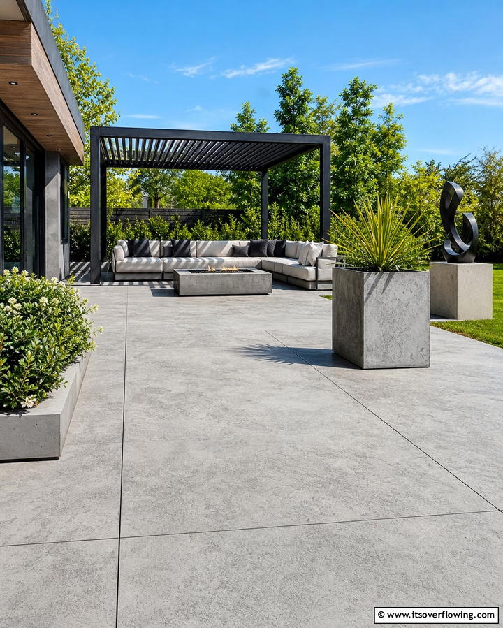 Concrete Deck Flooring for Modern Minimalism - 25 Deck Flooring Ideas for a Beautiful Outdoor Space