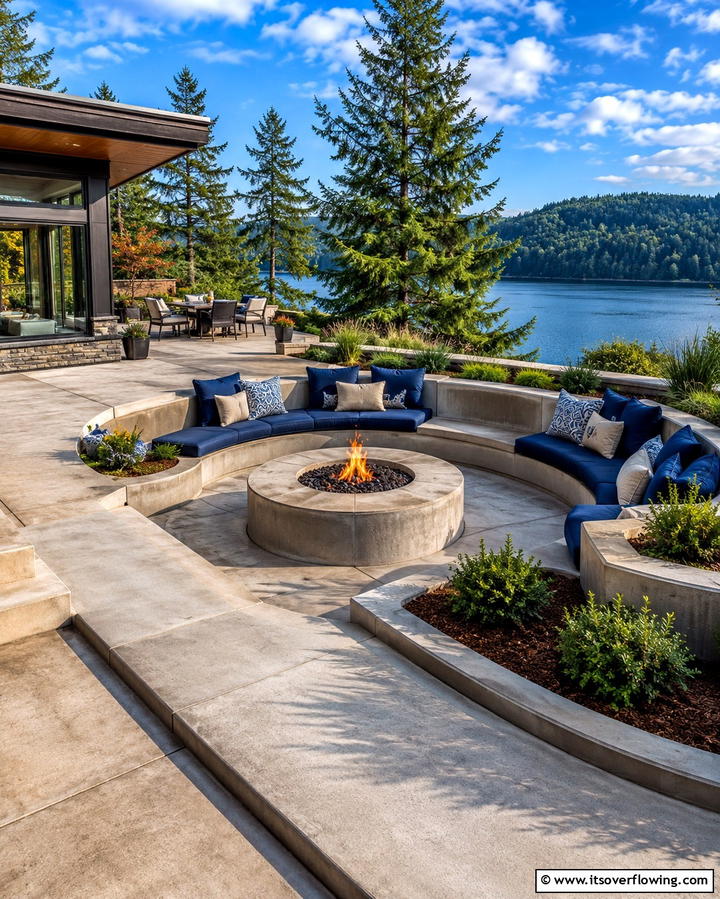 Concrete Decks with Fire Pits - 25 Concrete Deck Ideas for a Modern and Durable Outdoor Space