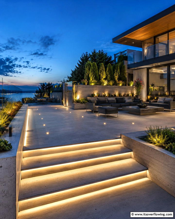 Concrete Decks with LED Lighting - 25 Concrete Deck Ideas for a Modern and Durable Outdoor Space