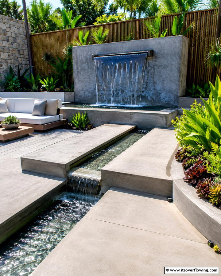 Concrete Decks with Water Features - 25 Concrete Deck Ideas for a Modern and Durable Outdoor Space