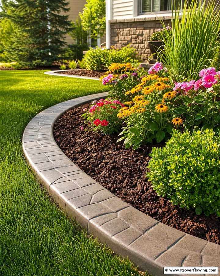 Concrete Edging for Mulch - 20 Mulch Edging Ideas to Define and Beautify Your Garden Beds