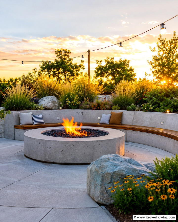Concrete Fire PitsExact - 25 Concrete Garden Ideas for a Modern Outdoor Space