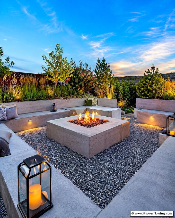 Concrete Fire PitsOne - 25 Concrete Garden Ideas for a Modern Outdoor Space
