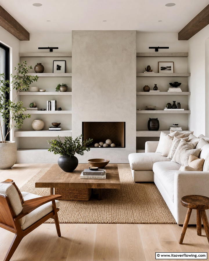 Concrete Fireplaces with Built In Shelves - 20 Modern Concrete Fireplace Ideas for Your Home
