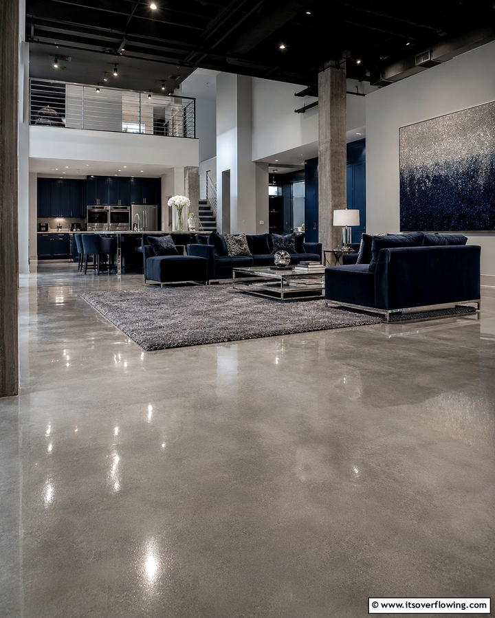 Concrete Flooring - 25 Loft-style Living Room Ideas for Modern Homes
