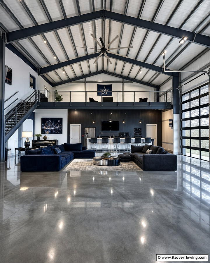 Concrete Flooring - 25 Pole Barn Interior Ideas for a Versatile Space