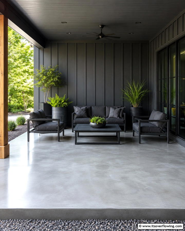 Concrete Flooring - 25 Porch Flooring Options for Stylish Outdoor Spaces