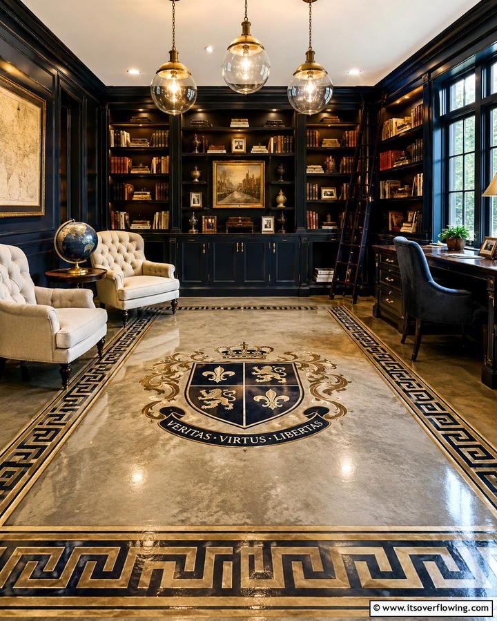 Concrete Floors with Custom Logos or Designs - 25 Innovative Concrete Floor Design Ideas for Homes