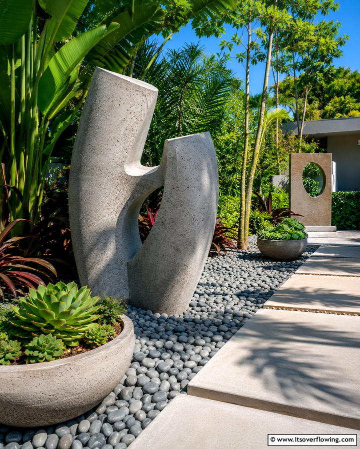 Concrete Garden Sculptures - 25 Concrete Garden Ideas for a Modern Outdoor Space