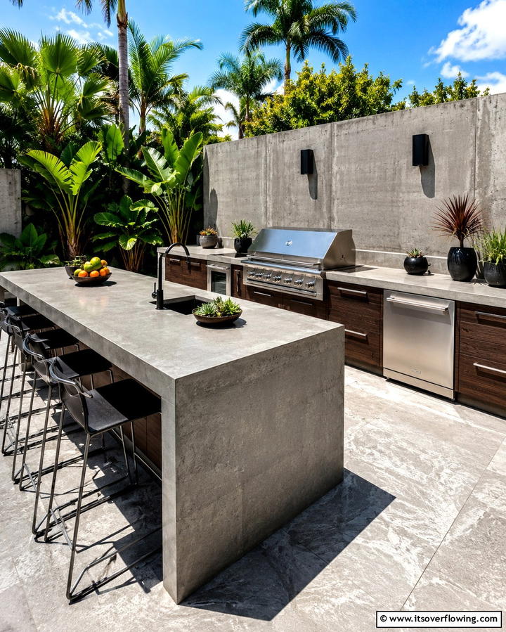 Concrete Outdoor Countertops - 25 Outdoor Countertop Ideas for Functional Spaces