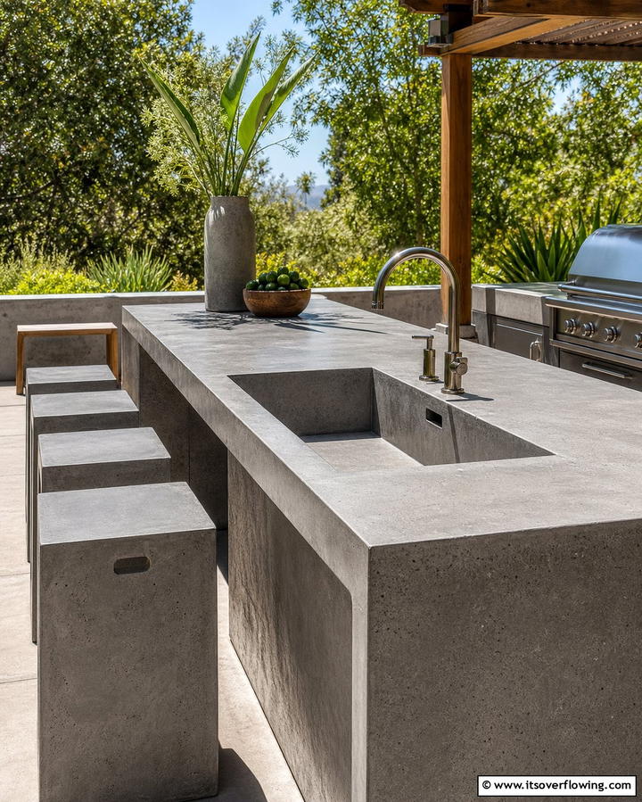 Concrete Outdoor Sink - 25 Outdoor Sink Ideas for Functional Outdoor Spaces