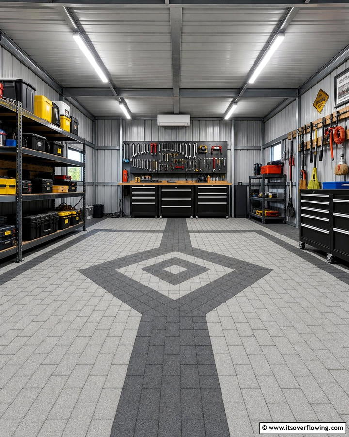 Concrete Pavers - 20 Shed Floor Ideas for a Durable and Functional Space