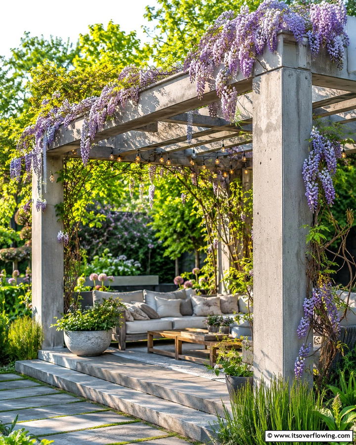 Concrete Pergolas - 25 Concrete Garden Ideas for a Modern Outdoor Space