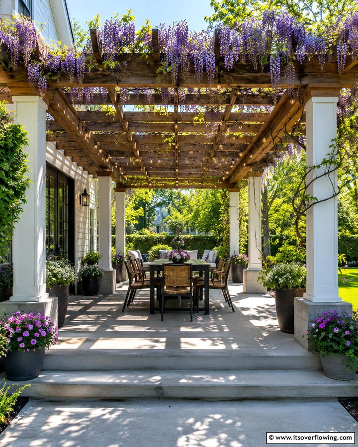 Concrete Porch with Pergola - 25 Concrete Porch Ideas for a Stylish and Low-Maintenance Entry