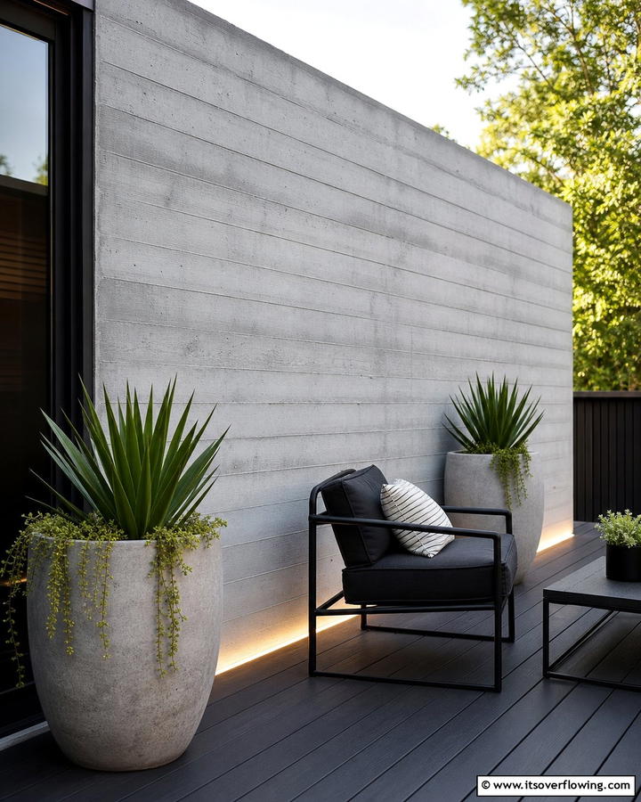 Concrete Privacy Wall - 20 Deck With Privacy Wall Ideas for Cozy Spaces