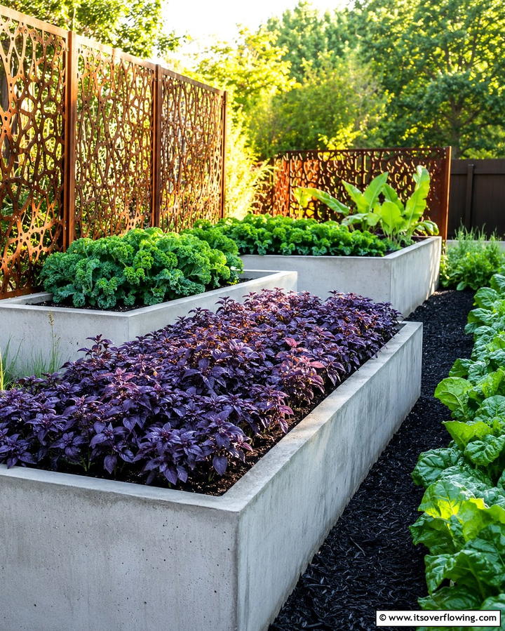 Concrete Raised Beds for a Sleek and Durable Design - 25 Raised Garden Bed Ideas for a Thriving Vegetable Garden