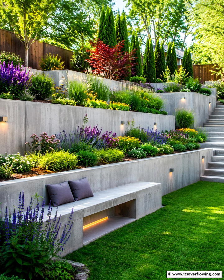 Concrete Retaining WallsExact - 25 Concrete Garden Ideas for a Modern Outdoor Space
