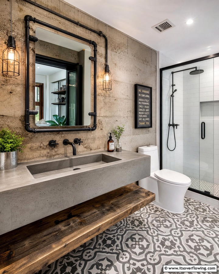 Concrete Sink for Industrial Flair - 25 Bathroom Sink Ideas for Style and Functionality