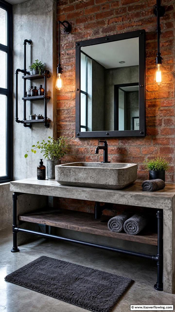 Concrete Sinks for Industrial Appeal - 25 Bathroom Sink Ideas for Style and Functionality