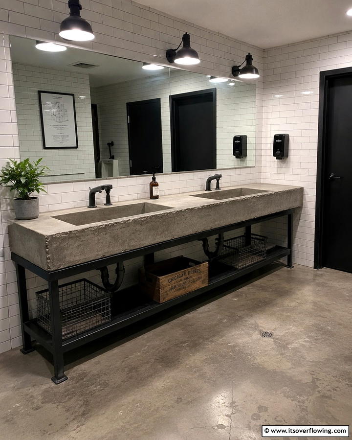 Concrete Sinks - 25 Industrial Bathroom Ideas for a Bold Look
