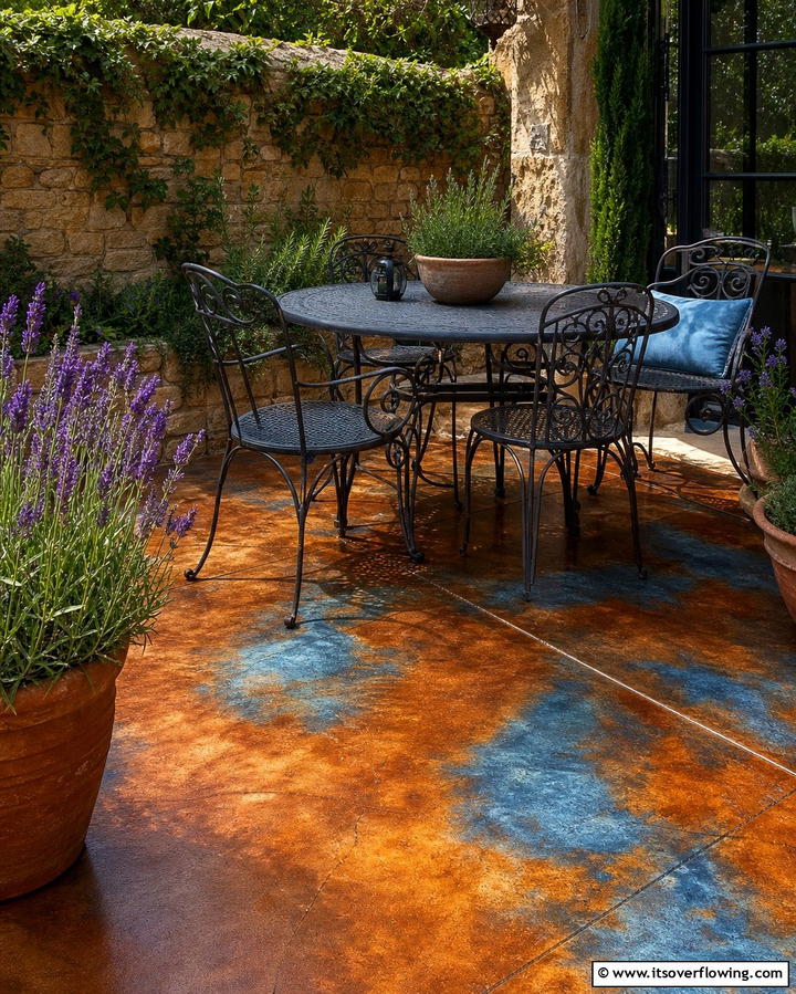 Concrete Staining for a Sophisticated Touch - 25 Concrete Patio Ideas on a Budget for Affordable Style