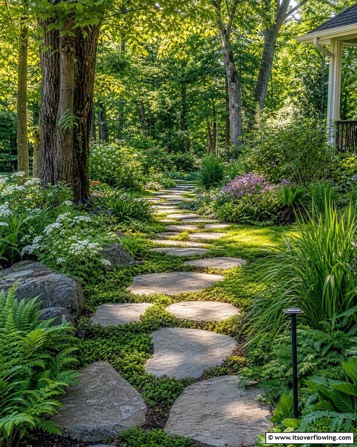 Concrete Stepping Stones for a Natural Flow - 20 Durable Concrete Walkway Ideas for Your Garden