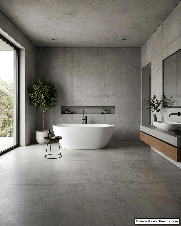 Concrete Walls and Floors - 25 Industrial Bathroom Ideas for a Bold Look