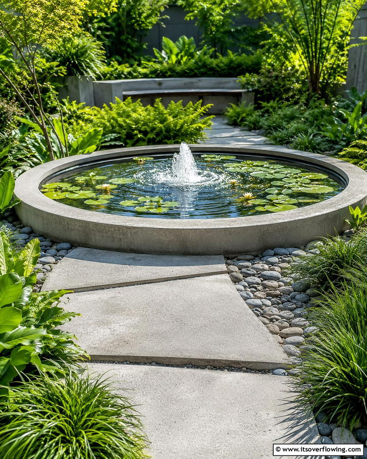 Concrete Water FeaturesOne - 25 Concrete Garden Ideas for a Modern Outdoor Space