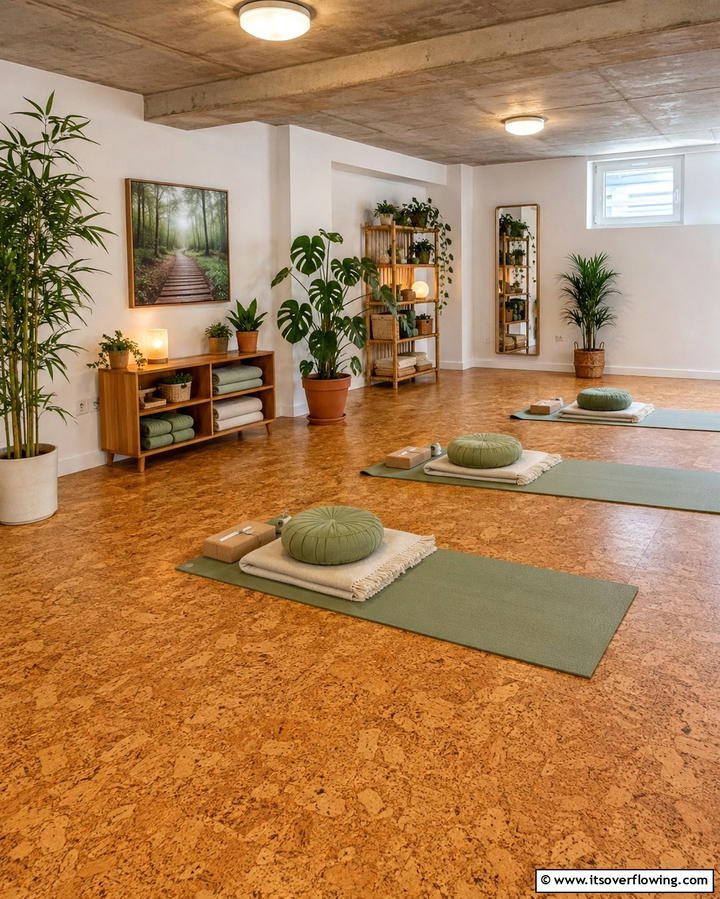 Concrete With Cork Flooring - 25 Concrete Basement Floor Ideas for a Modern Look