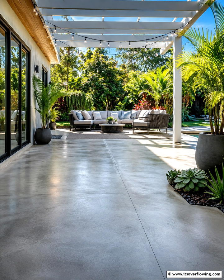 Concrete in Outdoor Patios - 30 Modern Concrete Floor Ideas for Low-Maintenance Interiors