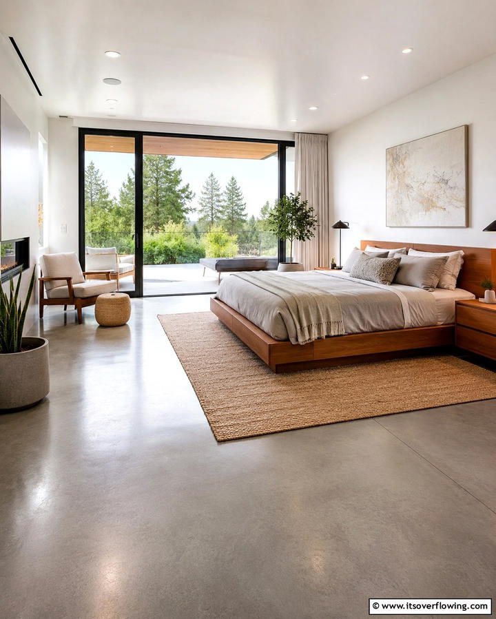 Concrete with In Floor Heating for Comfort - 25 Concrete Floor Bedroom Ideas for an Industrial Vibe