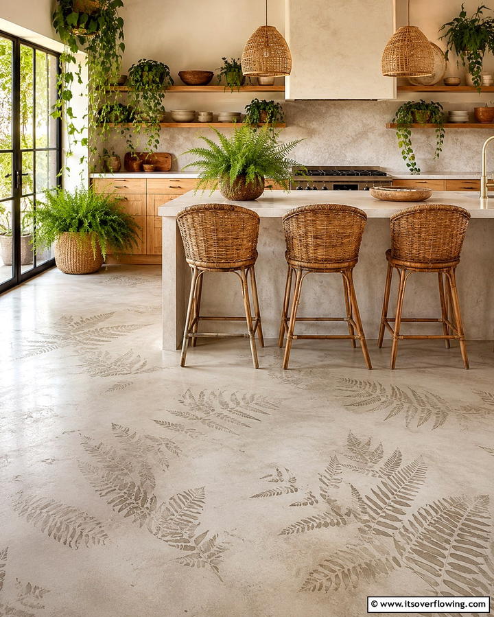 Concrete with Warm Earth Tones - 30 Industrial Chic Concrete Floor Kitchen Design Concepts