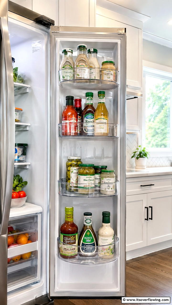 Condiment Organizer Setup - 30 Fridge Organization Ideas for Efficient Storage
