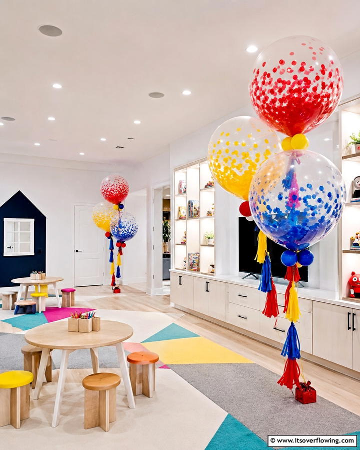 Confetti Balloons for a Festive Pop - 25 Party Decoration Ideas for Memorable Celebrations
