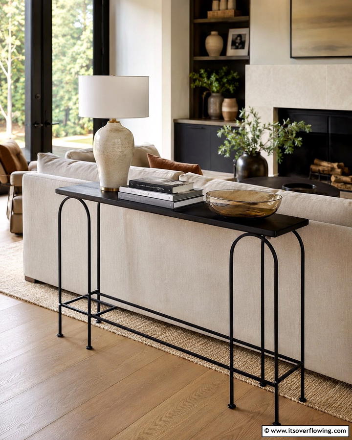 Console Table - 30 Living Room Furniture Layout Ideas for Optimal Flow