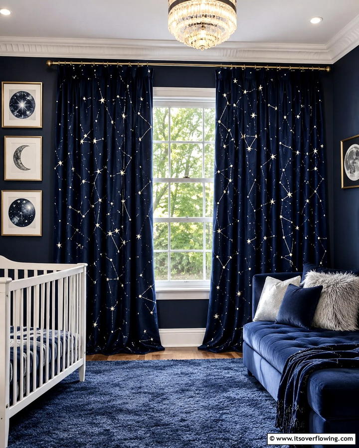 Constellation Curtains - 25 Space-themed Nursery Ideas for a Galactic Dream